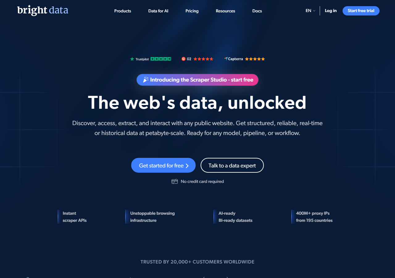 Bright Data Facebook comment scraper homepage