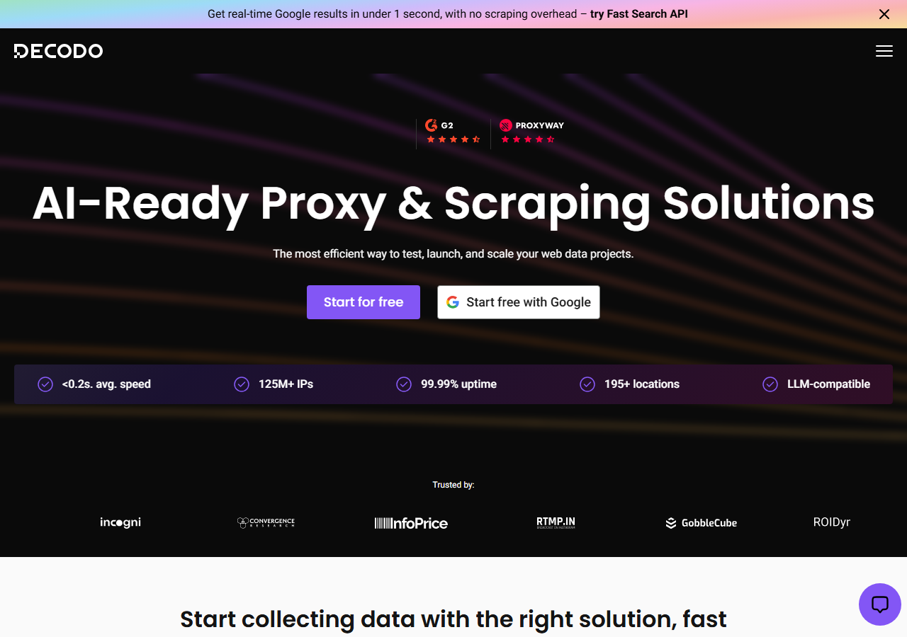 Decodo Facebook URL scraper API homepage
